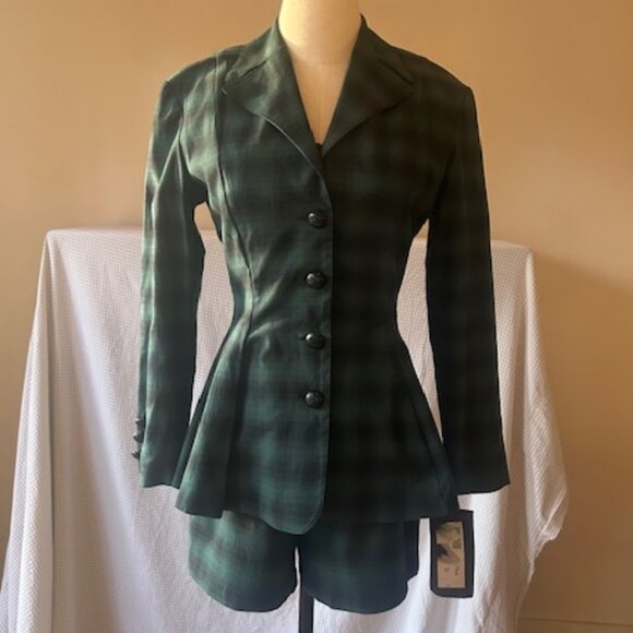 Vintage Betsey Johnson Plaid Jacket & Matching Shorts Set - Picture 1 of 15